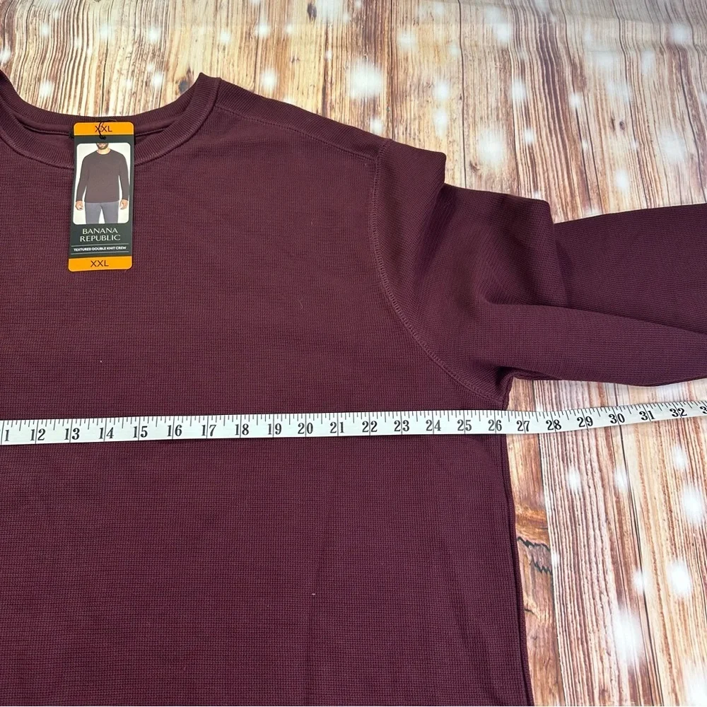 Banana Republic Men’s Textured‎ Double Knit Crew Pullover Long Sleeve Shirt XXL